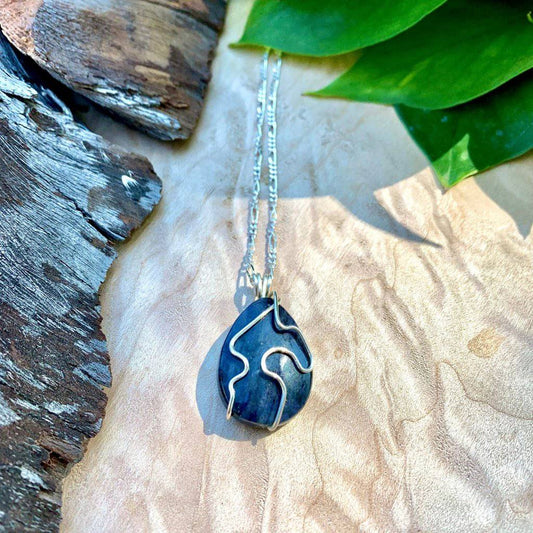 Blue Jasper Crystal Necklace - Studio Selyn