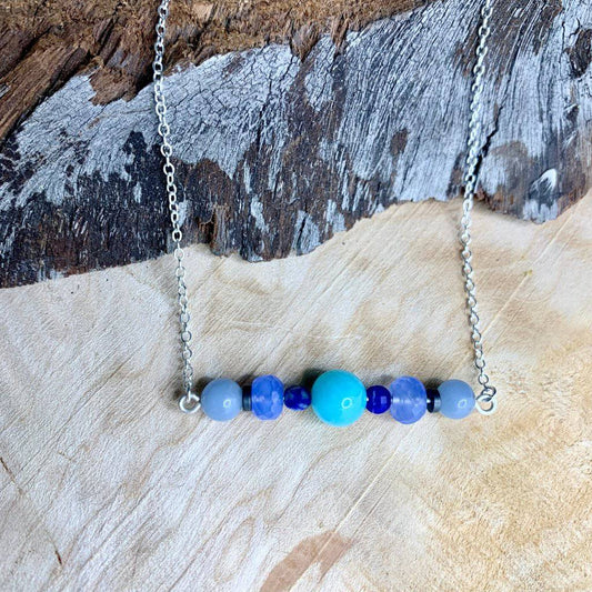 Expression Throat Chakra Horizon Crystal Necklace - Studio Selyn