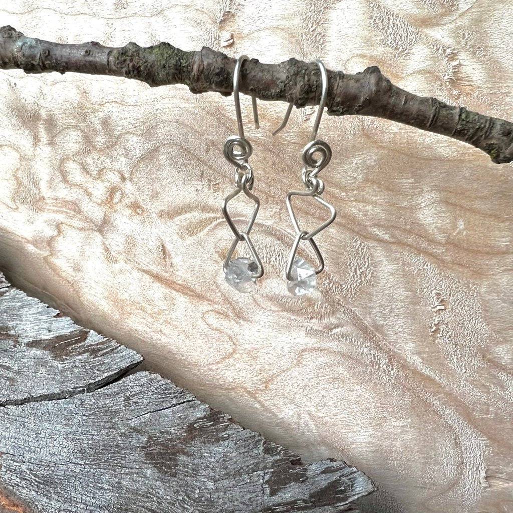 Herkimer Diamond Trinity Crystal Earrings - Studio Selyn