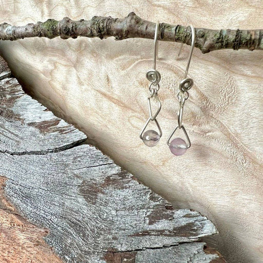 Intuition Morganite Trinity Crystal Earrings - Studio Selyn