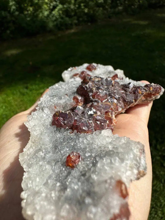 Red Garnet on Quartz Druzy Crystal #429 - Studio Selyn