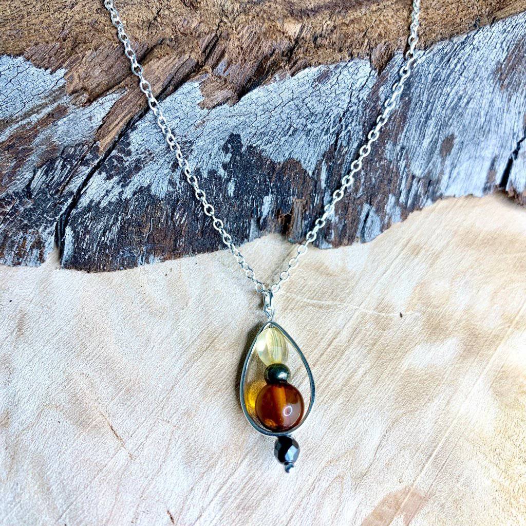 Solar Plexus Droplet Crystal Necklace - Studio Selyn