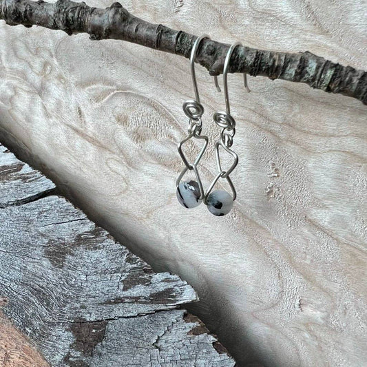 Tourmaline Quartz Trinity Crystal Earrings - Studio Selyn