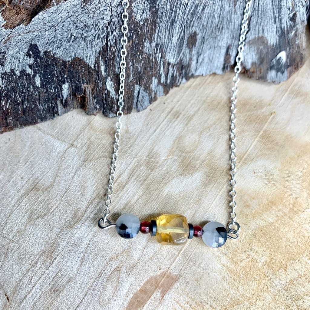 Abundance Horizon Gemstone Necklace - Studio Selyn