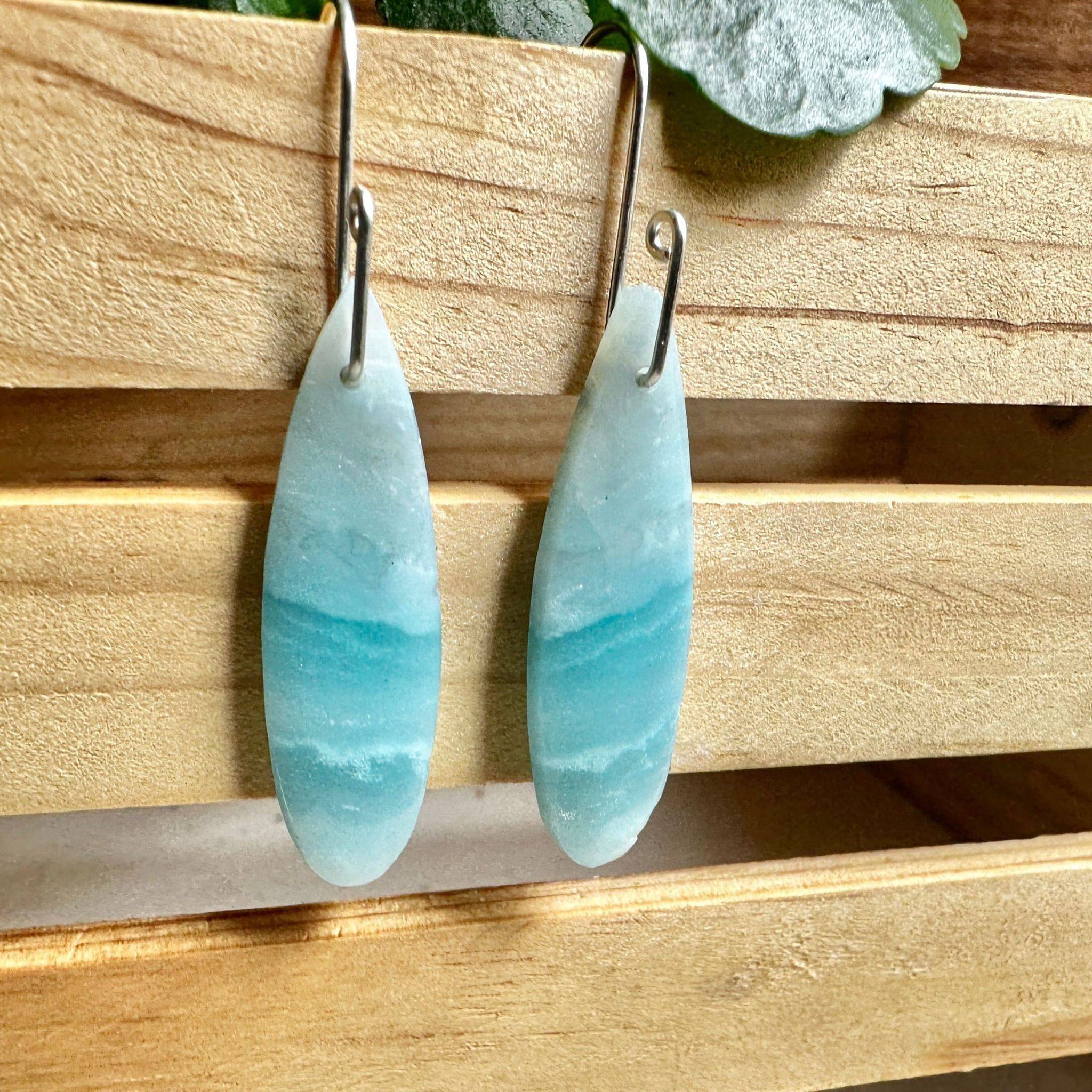Small Batched Stone Drop Earrings   Amazonite  WS - Studio Selyn 