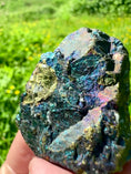 Load and play video in Gallery viewer, Peacock Ore Crystal #167, Rainbow crystal, bornite, chalcopyrite crystal, green crystal, peacock ore, natural peacock ore
