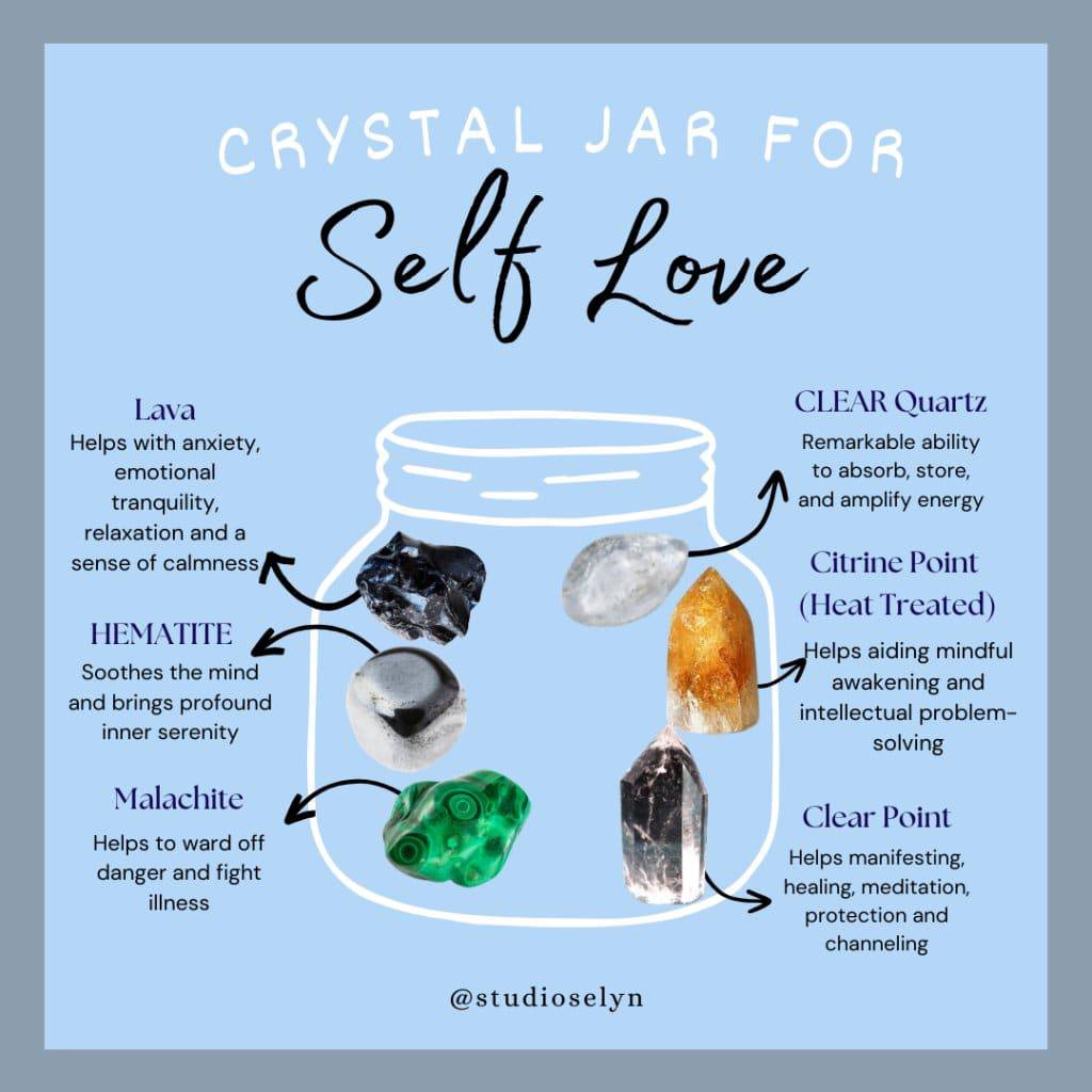 Aligned Crystal Jar ~ Self Love - Studio Selyn