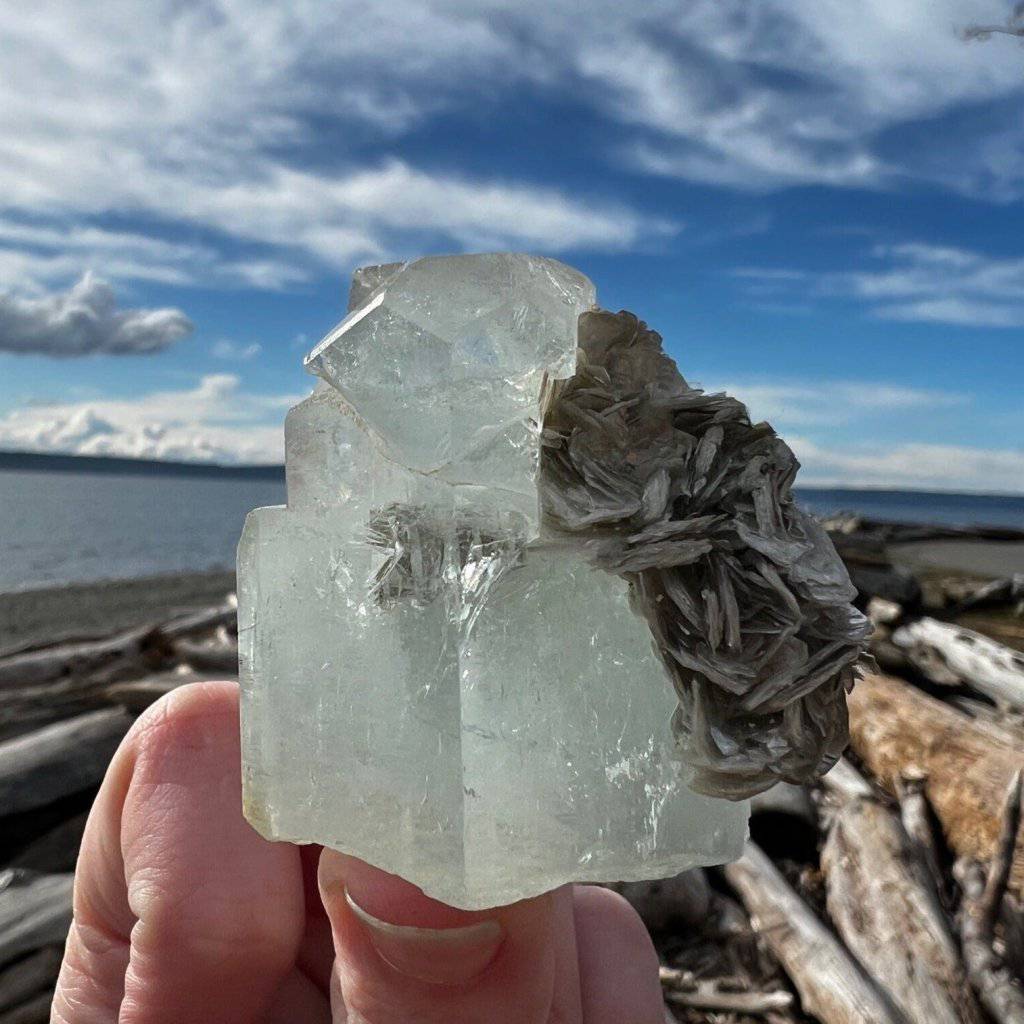 Aquamarine crystal with Muscovite #142 - Studio Selyn
