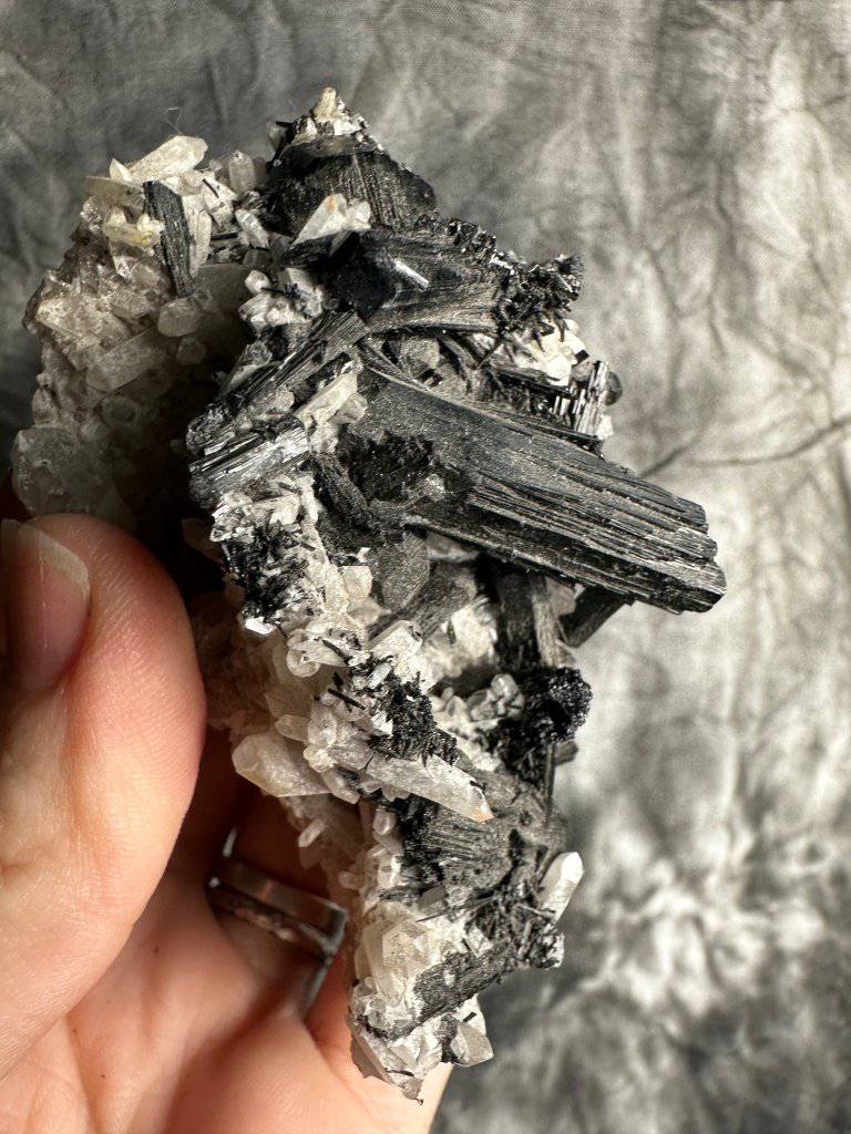Black Tourmaline in Quartz Crystal #491 - Studio Selyn