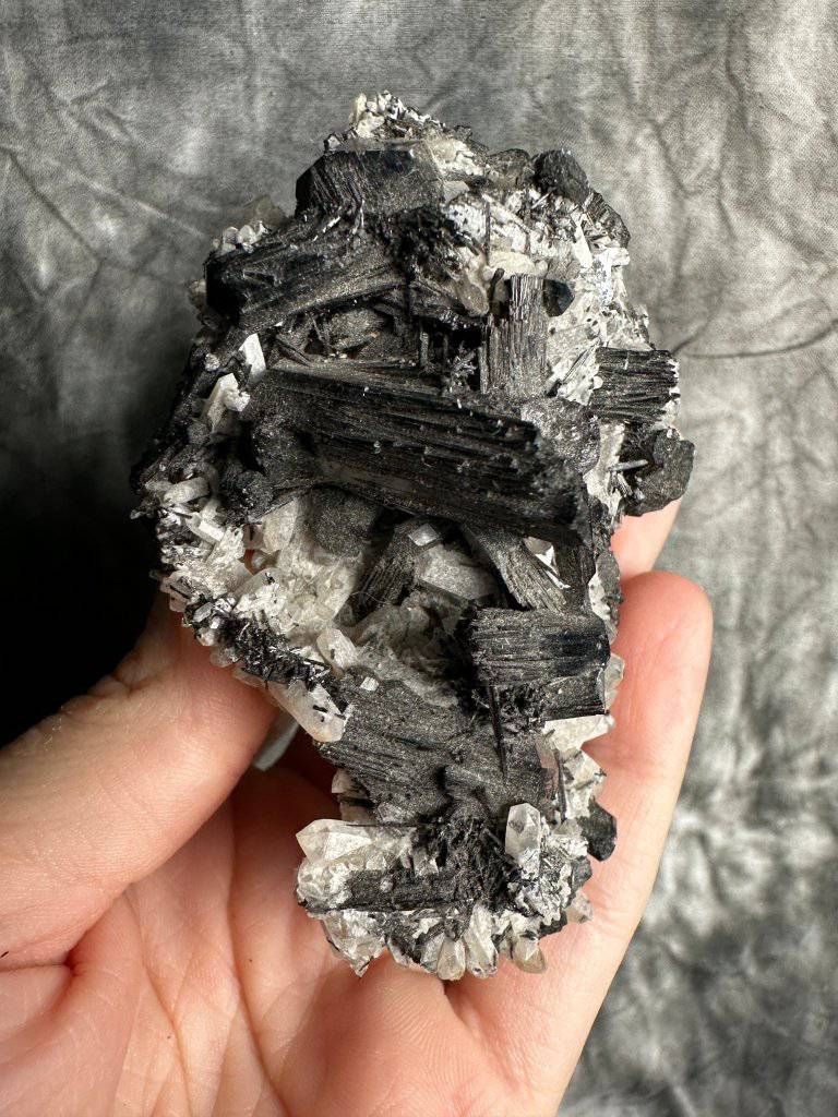 Black Tourmaline in Quartz Crystal #491 - Studio Selyn