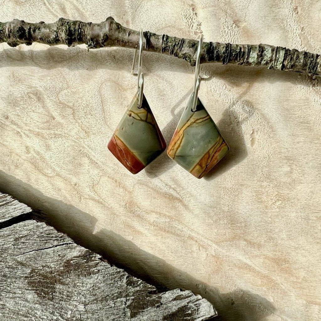 Dry Creek Jasper Small Batched Stone Drop Earrings - Studio Selyn