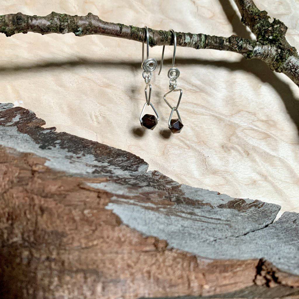 Empowerment Black Tourmaline Trinity Crystal Earrings - Studio Selyn