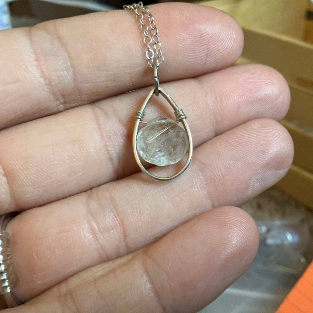 Golden Rutile Droplet Necklace - Studio Selyn