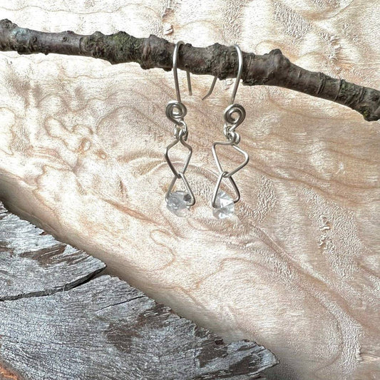 Herkimer Diamond Trinity Crystal Earrings - Studio Selyn