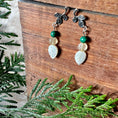 Load image into Gallery viewer, Malachite, citrine, shell earrings - Studio Selyn 
