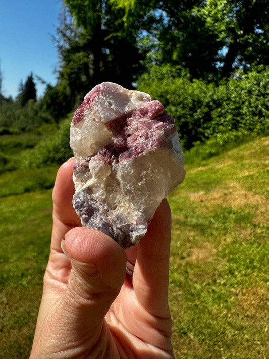 Lepidolite with Clear Quartz and Mica Crystal #117 - Studio Selyn