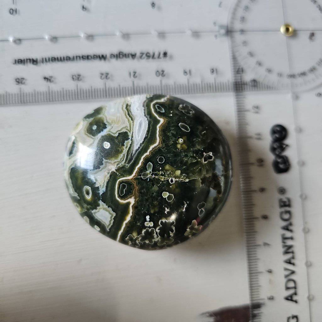 Ocean Jasper Palm Stone Crystal #664 - Studio Selyn