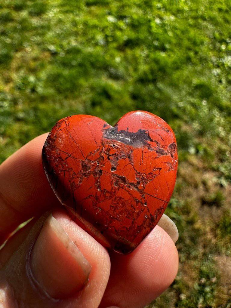 Red Jasper Carved Polished Heart Crystal #50 - Studio Selyn