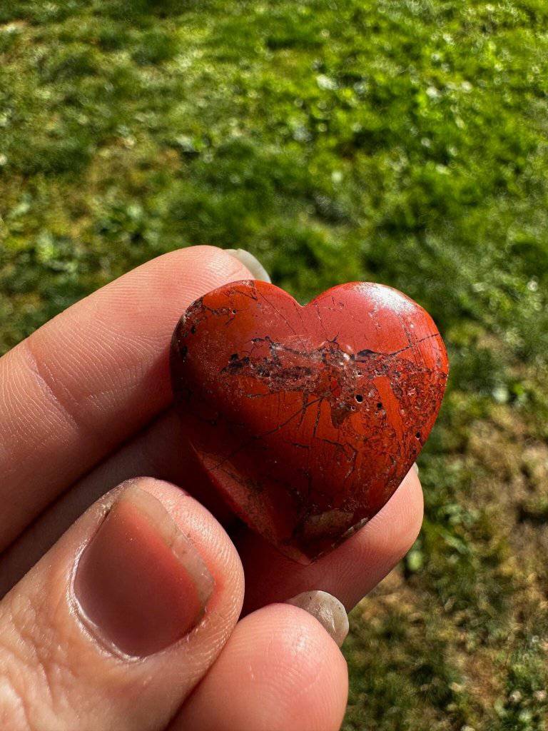 Red Jasper Carved Polished Heart Crystal #50 - Studio Selyn