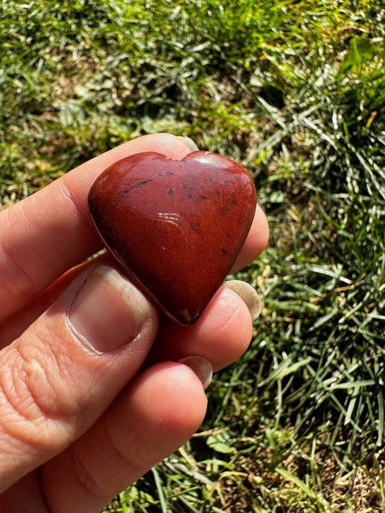 Red Jasper Carved Polished Heart Crystal #51 - Studio Selyn