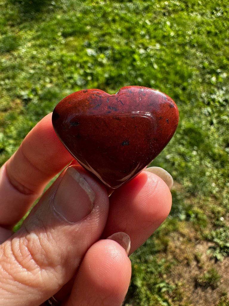 Red Jasper Carved Polished Heart Crystal #53 - Studio Selyn