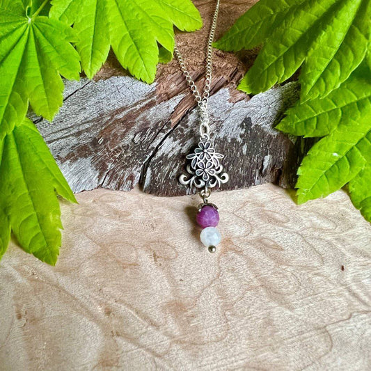 Ruby & Morganite Crystal Necklace - Studio Selyn