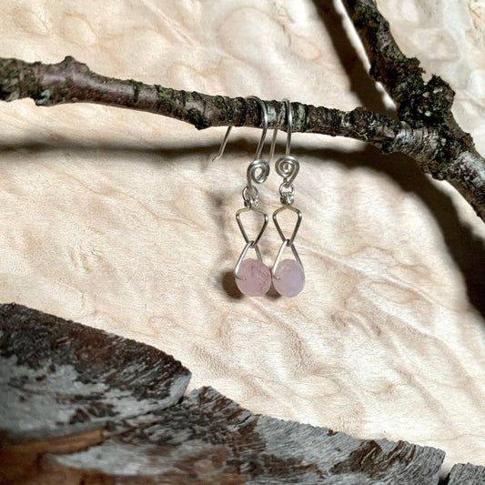 Self - Love Rose Quartz Trinity Crystal Earrings - Studio Selyn