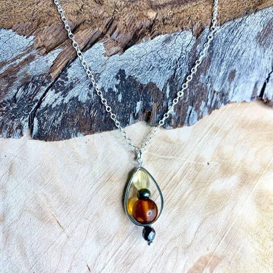 Solar Plexus Droplet Crystal Necklace - Studio Selyn